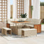 Havesofa Sæt med pude 8 pcs Beige og creme