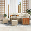 Havesofa Sæt med pude 8 pcs Beige og creme