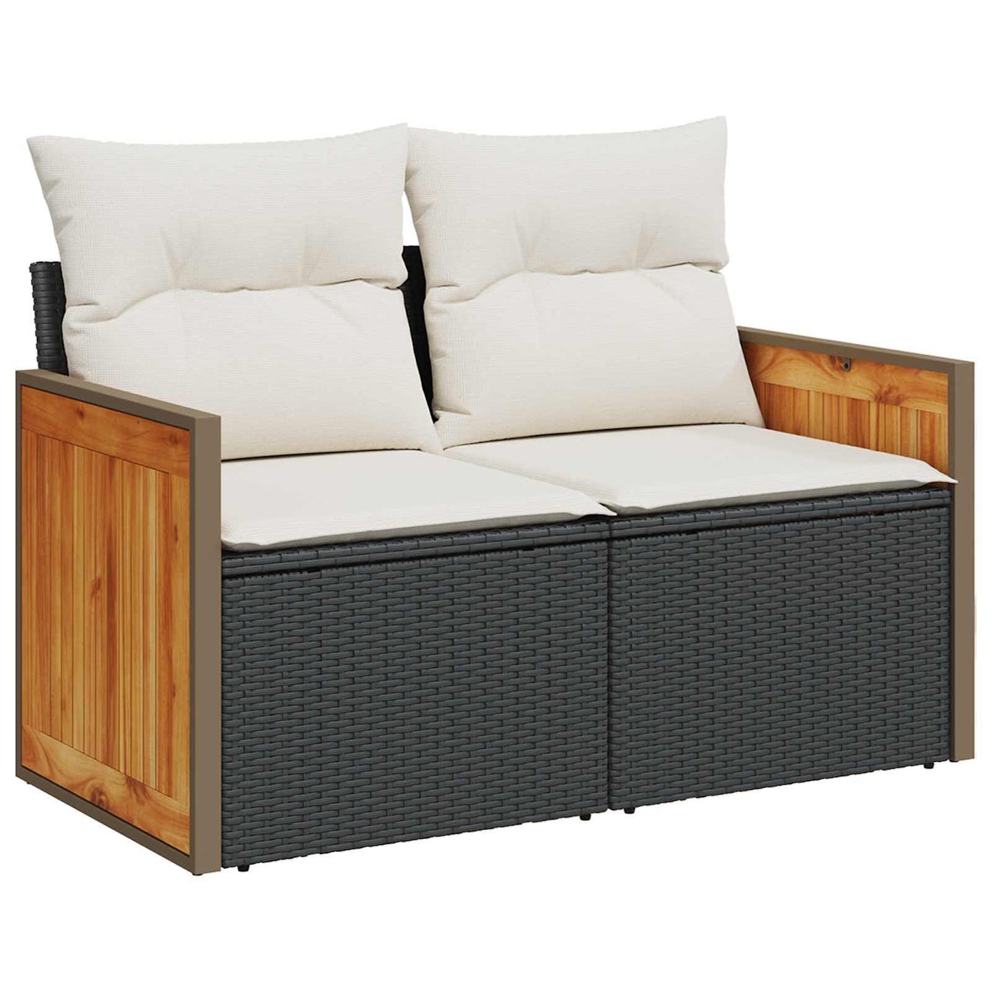 Havesofa Sæt med pude 9 pcs Sort og Cream