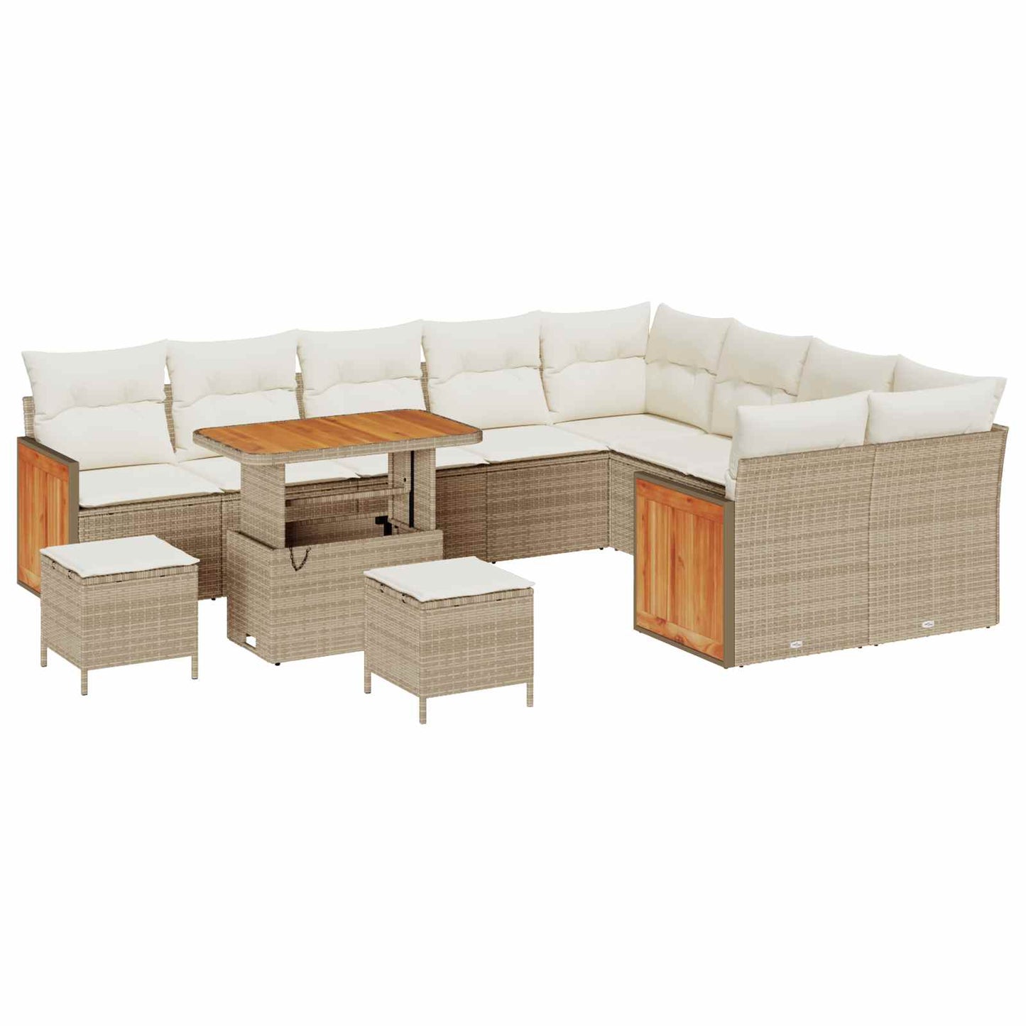 Havesofa Sæt med pude 12 pcs Beige og creme