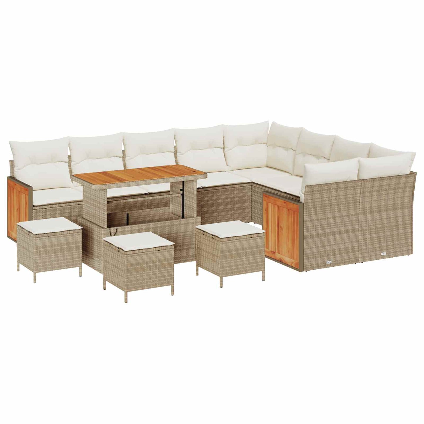 Havesofa Sæt med pude 13 pcs Beige og creme