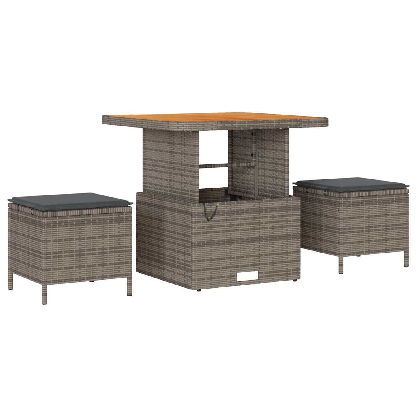Havesofa Sæt 13 pcs Grå Poly Rattan og pulverlakeret stål