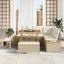 Havesofa Sæt med pude 8 pcs Beige og creme