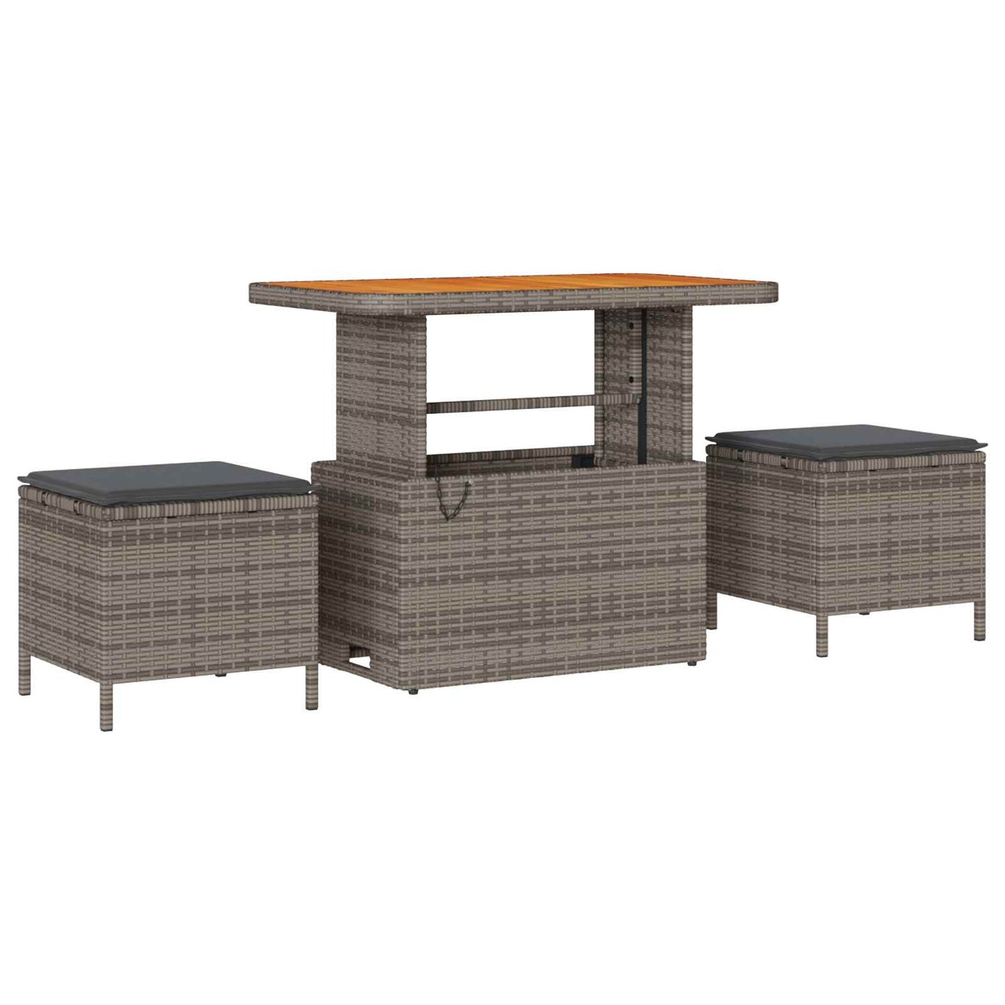 Havesofa Sæt 12 pcs Grå Poly Rattan og Pulverlakeret Stål