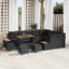 Havesofa Sæt 13 pcs Sort Poly Rattan og Pulverlakeret Stål