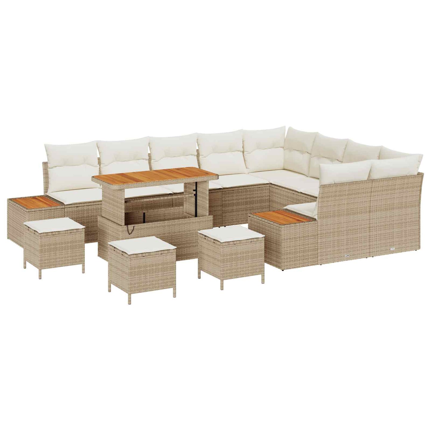 Havesofa Sæt med pude 13 pcs Beige og creme