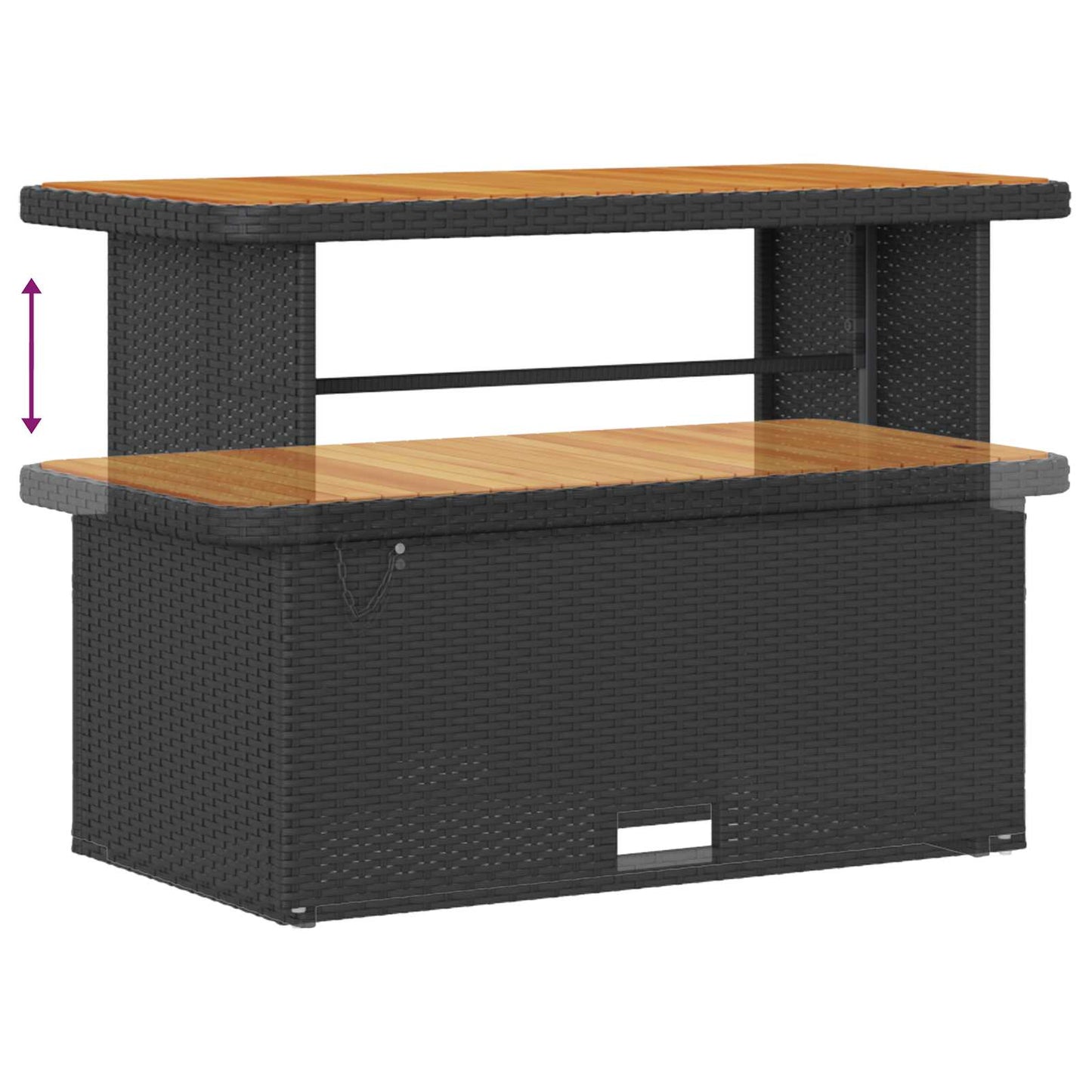 Havesofa Sæt 14 pcs Sort Poly Rattan og Pulverlakeret Stål