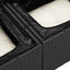 Havesofa Sæt med pude med opbevaring 10 pcs Sort og cremefarvet