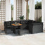 Havesofa Sæt 12 pcs Sort Polyrattan og pulverlakeret stål