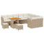 Havesofa Sæt 12 stk. 9-Antal sæder Beige og creme polyrattan