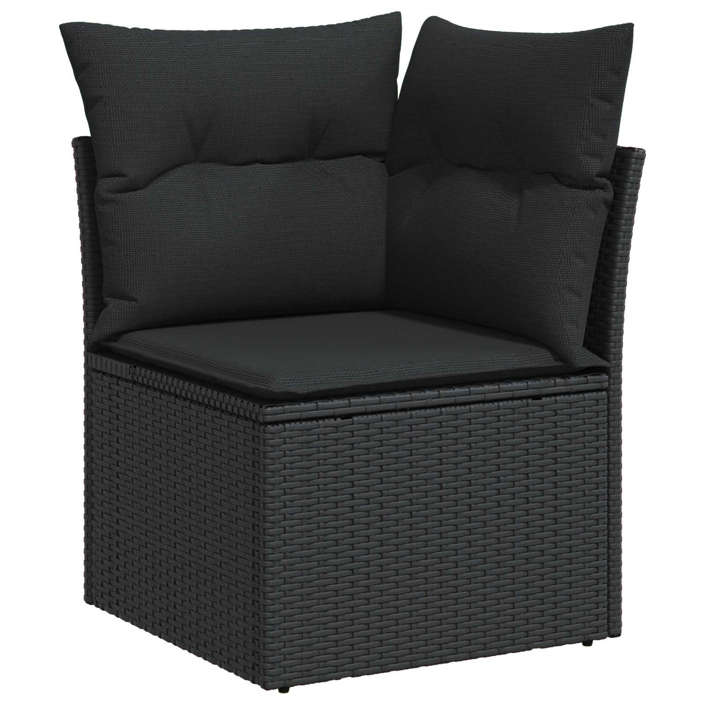 Havesofa Sæt med pude 13 pcs Sort polyrattan