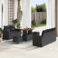 Havesofa Sæt med pude 8 pcs Sort polyrattan