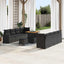 Havesofa Sæt med pude 12 pcs Sort polyrattan