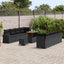 Havesofa Sæt med pude 12 pcs Sort polyrattan