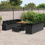 Havesofa Sæt med pude 12 pcs Sort polyrattan