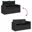 Havesofa Sæt med pude 12 pcs Sort polyrattan