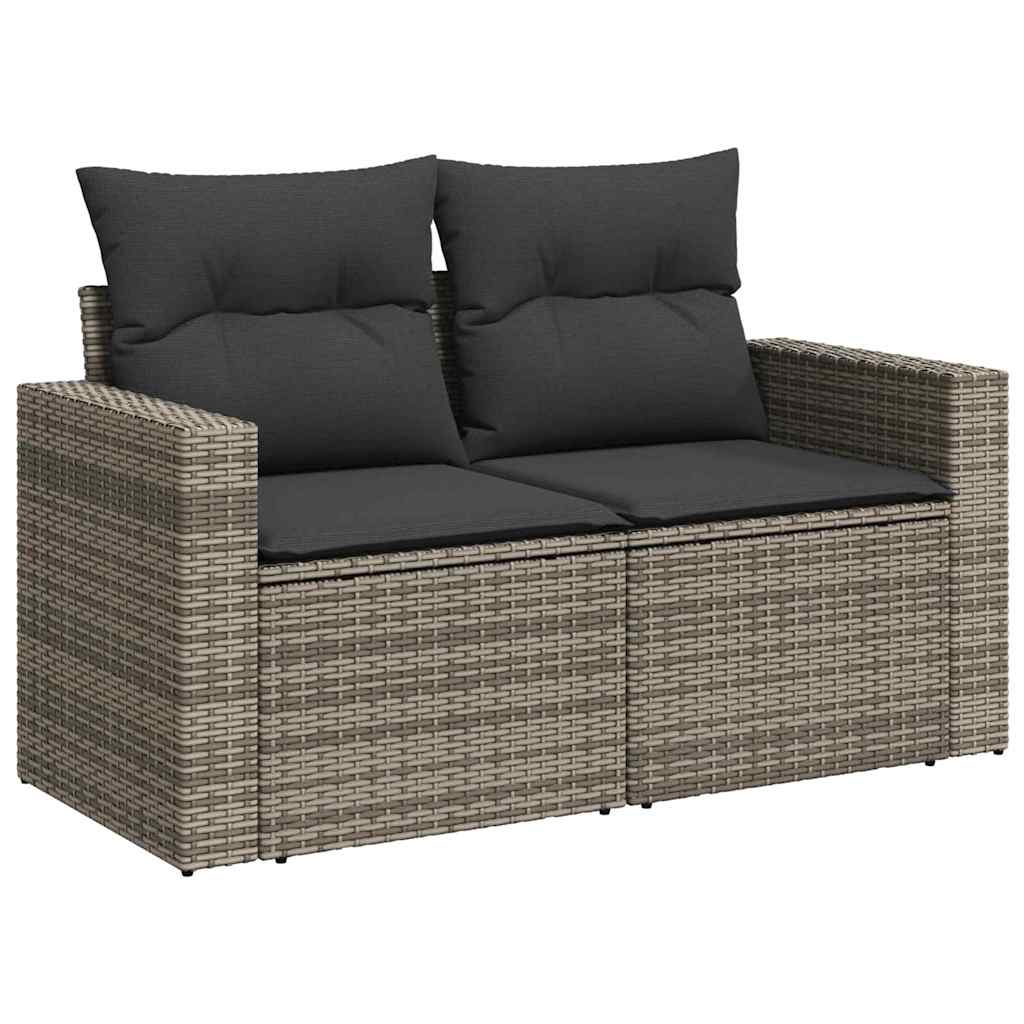 Havesofa Sæt med pude 13 pcs Grå polyrattan
