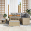 Havesofa Sæt med pude 9 pcs Beige og lys grå polyrattan