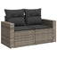 Havesofa Sæt med pude 9 pcs Grå polyrattan
