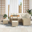Havesofa Sæt 9 stk. 6-Antal sæder Beige og creme polyrattan