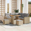 Havesofa Sæt 9 stk. 6-Antal sæder Beige og lys grå polyrattan