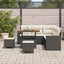 Havesofa Sæt med pude 9 pcs Sort og Cream polyrattan