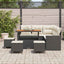 Havesofa Sæt med pude 10 pcs Sort og Cream polyrattan