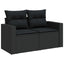Havesofa Sæt med pude 11 pcs Sort polyrattan