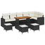 Havesofa Sæt med pude 12 pcs Sort og Cream polyrattan