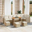 Havesofa Sæt med pude 12 pcs Beige og creme polyrattan