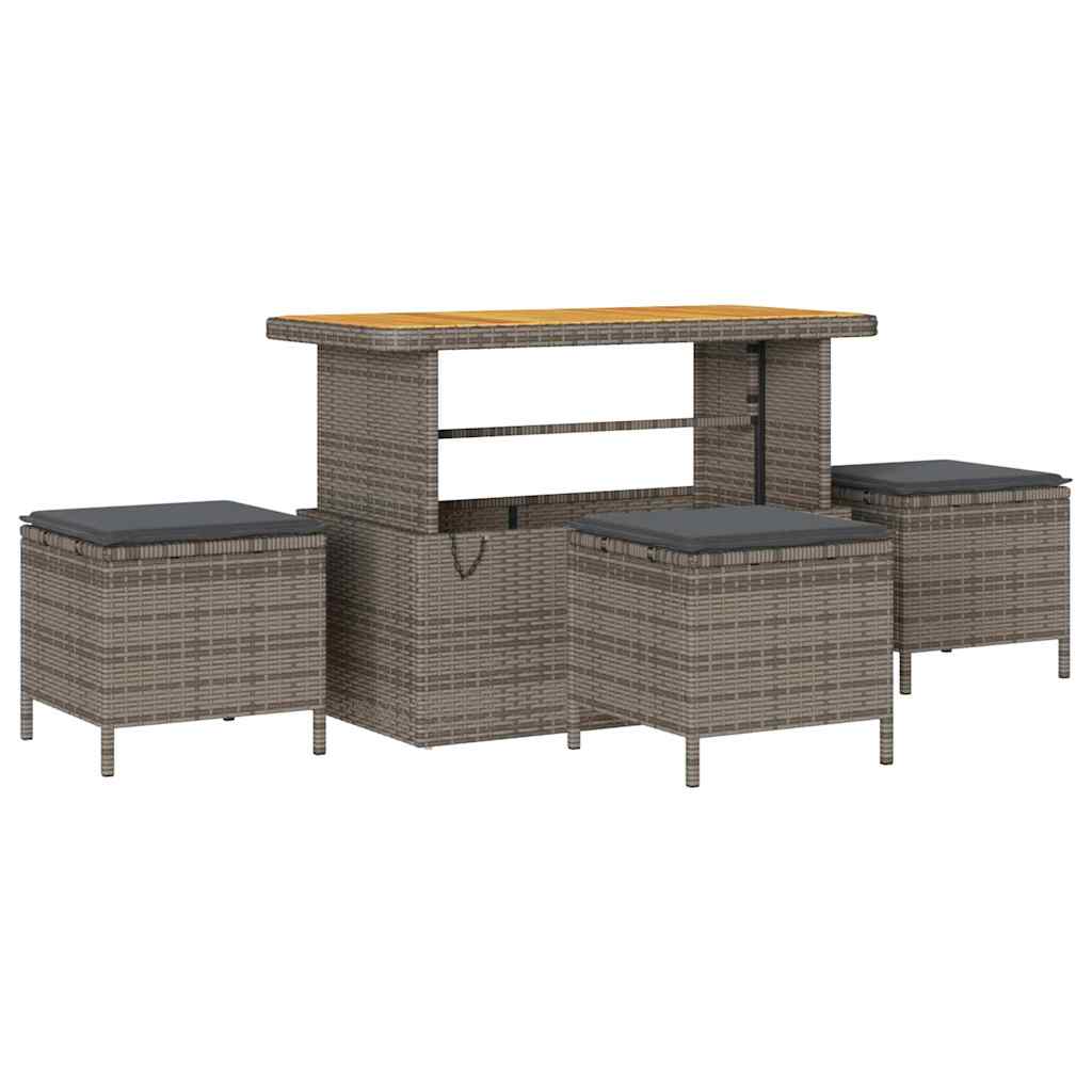 Havesofa Sæt med pude 12 pcs Grå polyrattan