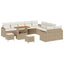 Havesofa Sæt med pude 17 pcs Beige og creme polyrattan