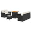 Havesofa Sæt med pude 10 pcs Sort og Cream polyrattan