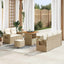 Havesofa Sæt 10 stk. Beige og creme polyrattan
