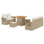 Havesofa Sæt 10 stk. Beige og creme polyrattan