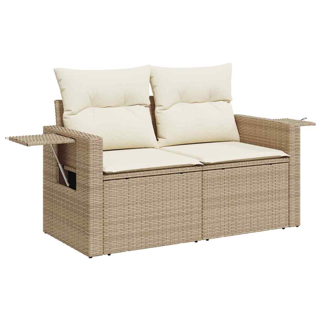 Havesofa Sæt 10 stk. Beige og creme polyrattan