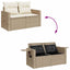 Havesofa Sæt 10 stk. Beige og creme polyrattan