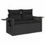Havesofa Sæt med pude 10 pcs Sort polyrattan