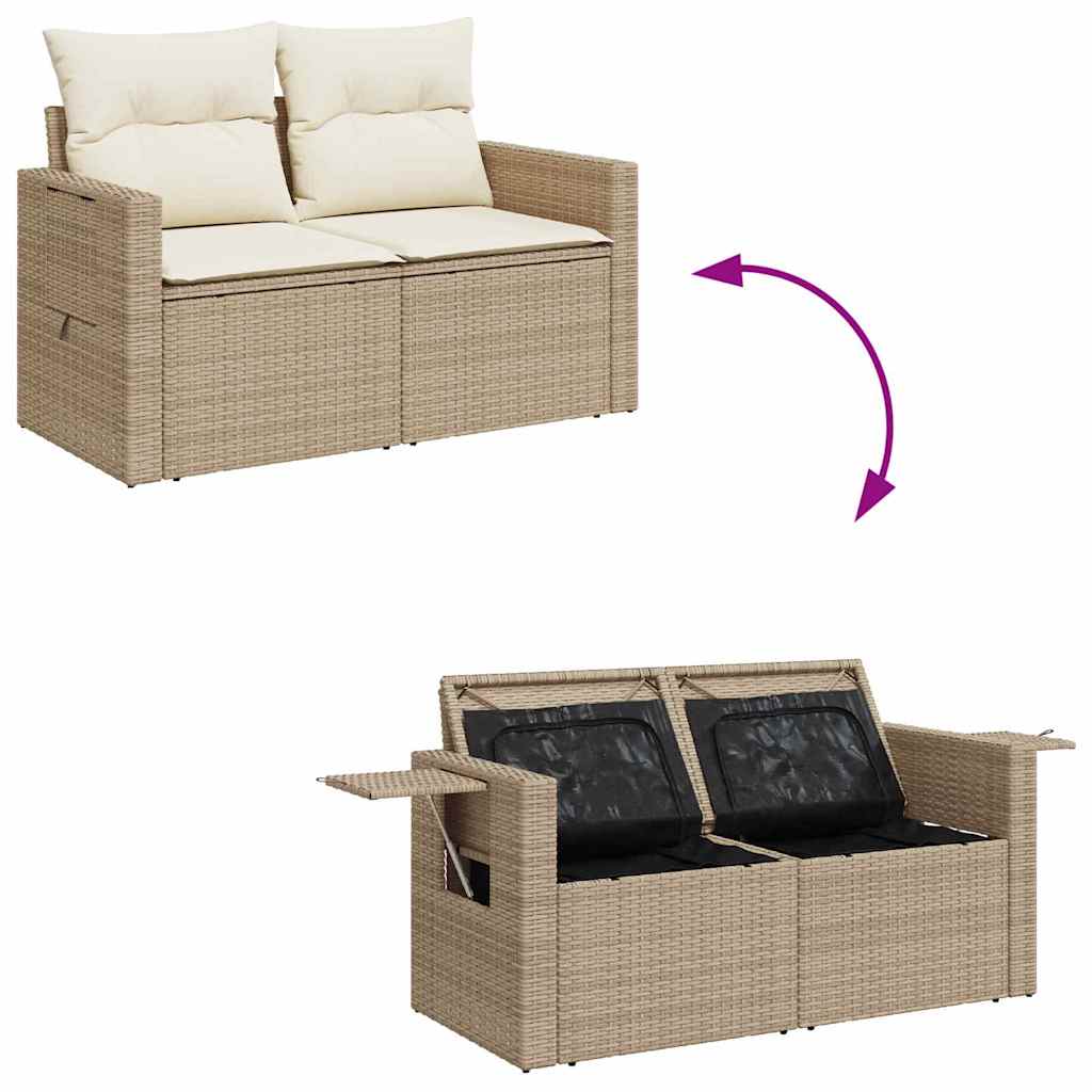 Havesofa Sæt 9 stk. 6-Antal sæder Beige og creme polyrattan