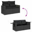 Havesofa Sæt 10 pcs Sort Polyrattan og pulverlakeret stål