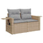 Havesofa Sæt med pude 9 pcs Beige og lys grå polyrattan