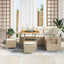 Havesofa Sæt 9 stk. 6-Antal sæder Beige og creme polyrattan