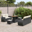 Havesofa Sæt med pude med pude 8 pcs Sort og Cream polyrattan