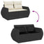 Havesofa Sæt med pude med pude 9 pcs Sort og Cream polyrattan