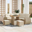 Havesofa Sæt 8 stk. 7-Antal sæder Beige og creme polyrattan