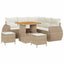 Havesofa Sæt 8 stk. 7-Antal sæder Beige og creme polyrattan
