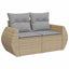 Havesofa Sæt 8 stk. 7-Antal sæder Beige og lys grå polyrattan