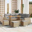 Havesofa Sæt med pude 9 pcs Beige og lys grå polyrattan