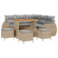 Havesofa Sæt med pude 9 pcs Beige og lys grå polyrattan