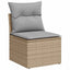 Havesofa Sæt 9 stk. 9-Antal sæder Beige og lys grå Poly Rattan